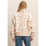 Blossom Cozy Floral Sherpa Jacket in Pink-Women - Outerwear - Jackets-HYFVE-Sister Shirts, Cute & Custom Tees for Mama & Littles in Trussville, Alabama.