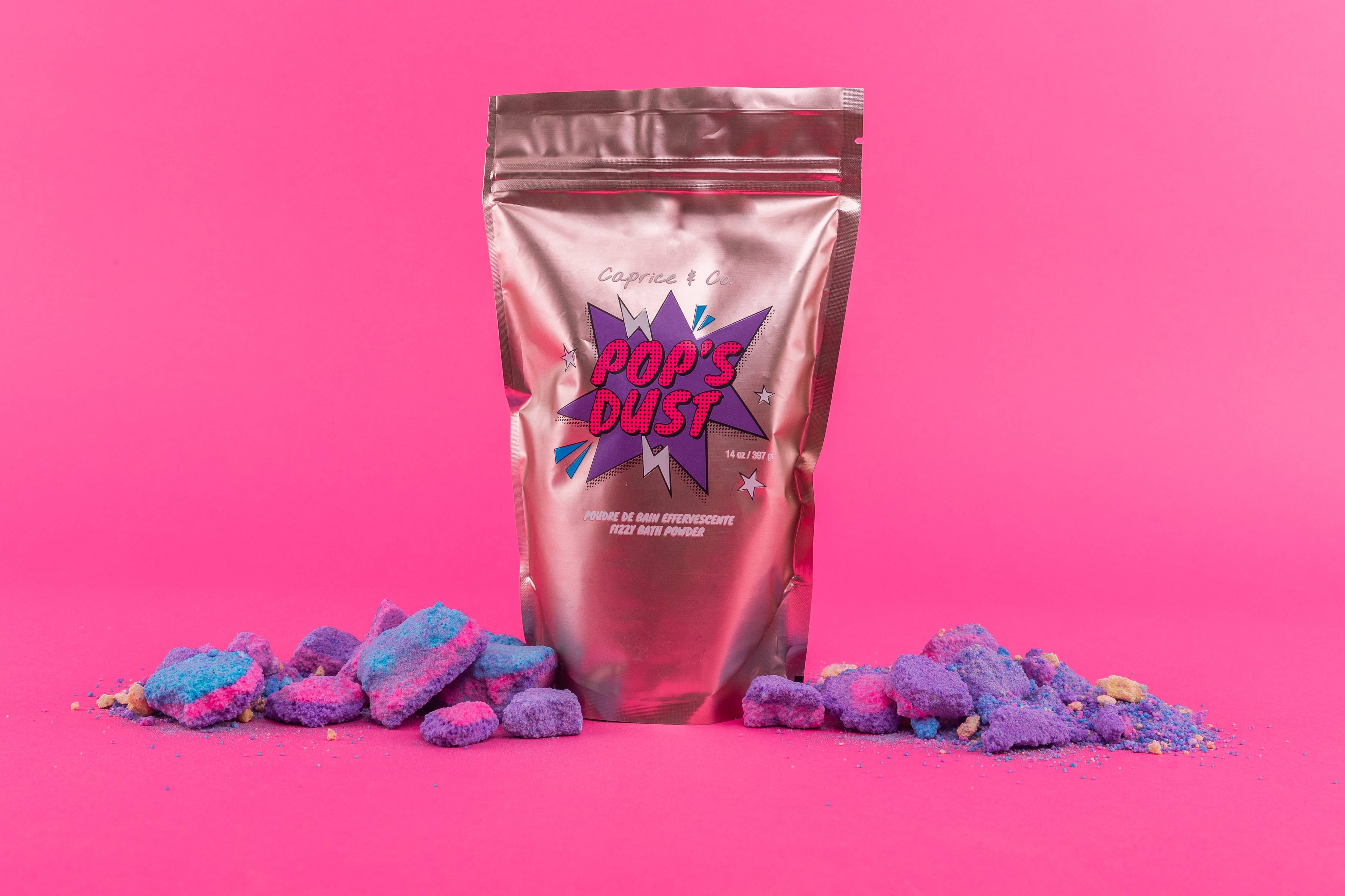 POP'S Dust Fizzy Powder | Pink Fizzy Bath Dust-Beauty - Bath-Caprice & Co-Sister Shirts, Cute & Custom Tees for Mama & Littles in Trussville, Alabama.
