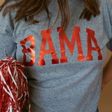 Bama Foil | Mom Crop Tee-Womens - Tops - Tees-Sister Shirts-Sister Shirts, Cute & Custom Tees for Mama & Littles in Trussville, Alabama.
