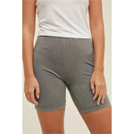 Washed Cotton Biker Shorts | Grey-women - bottoms - shorts-Wishlist-Sister Shirts, Cute & Custom Tees for Mama & Littles in Trussville, Alabama.