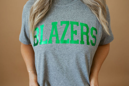 Blazers Foil | Mom Crop Tee | RTS-Adult Tee-Sister Shirts-Sister Shirts, Cute & Custom Tees for Mama & Littles in Trussville, Alabama.