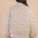 Floral Quilted Oversized Jacket in Lavender-Women - Outerwear - Jackets-VERY J-Sister Shirts, Cute & Custom Tees for Mama & Littles in Trussville, Alabama.