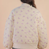 Floral Quilted Oversized Jacket in Lavender-Women - Outerwear - Jackets-VERY J-Sister Shirts, Cute & Custom Tees for Mama & Littles in Trussville, Alabama.