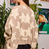 Oversized Star Sweater Cardigan | Taupe-Women - Tops - Sweaters-BUCKETLIST-Sister Shirts, Cute & Custom Tees for Mama & Littles in Trussville, Alabama.
