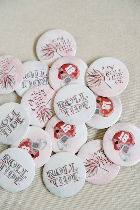 Alabama Football Helmet | Game Day Button-Gracefully Made Art-Sister Shirts, Cute & Custom Tees for Mama & Littles in Trussville, Alabama.