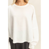 Waffle Knit Lounge Top-Women - Tops - Sweaters-HYFVE-Sister Shirts, Cute & Custom Tees for Mama & Littles in Trussville, Alabama.