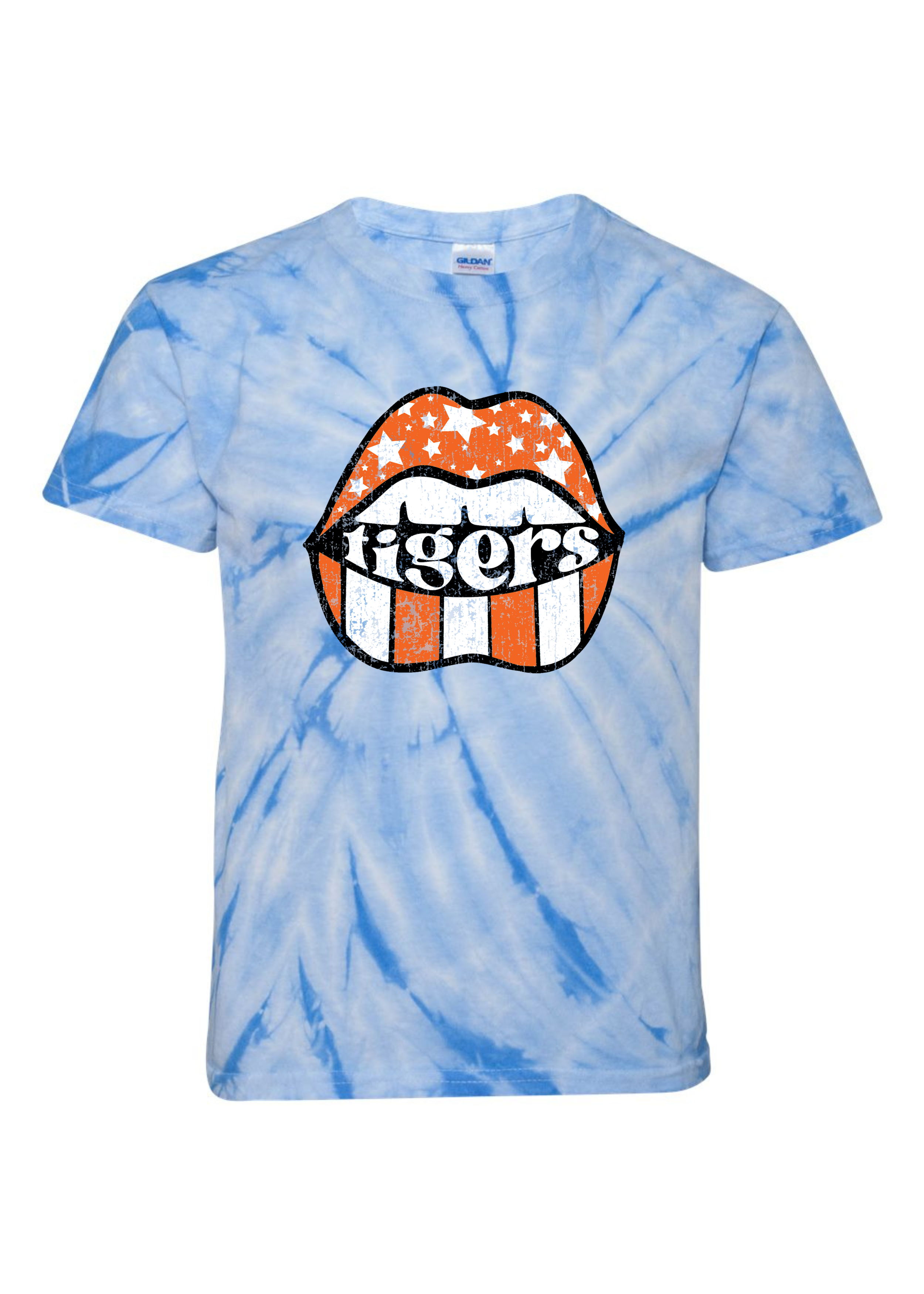 Auburn Distressed Lips | Kids Tie Dye Tee-Youth - Tops - Tees-Sister Shirts-Sister Shirts, Cute & Custom Tees for Mama & Littles in Trussville, Alabama.