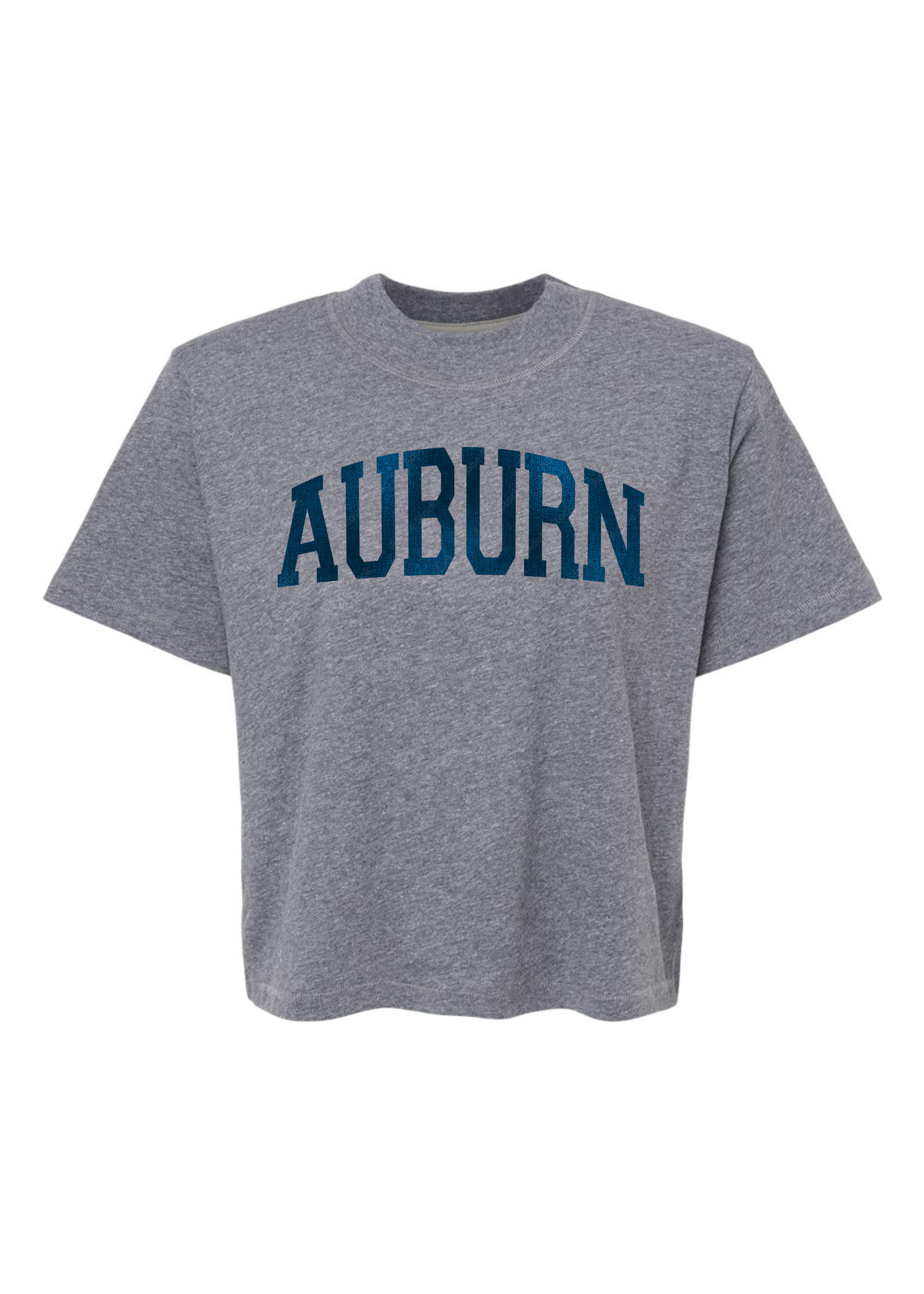 Auburn Foil | Mom Crop Tee-Womens - Tops - Tees-Sister Shirts-Sister Shirts, Cute & Custom Tees for Mama & Littles in Trussville, Alabama.