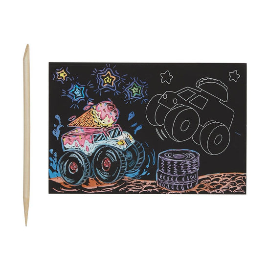 Mini Scratch & Scribble Art Kit | Monster Truck-Drawing + Painting-OOLY-Sister Shirts, Cute & Custom Tees for Mama & Littles in Trussville, Alabama.