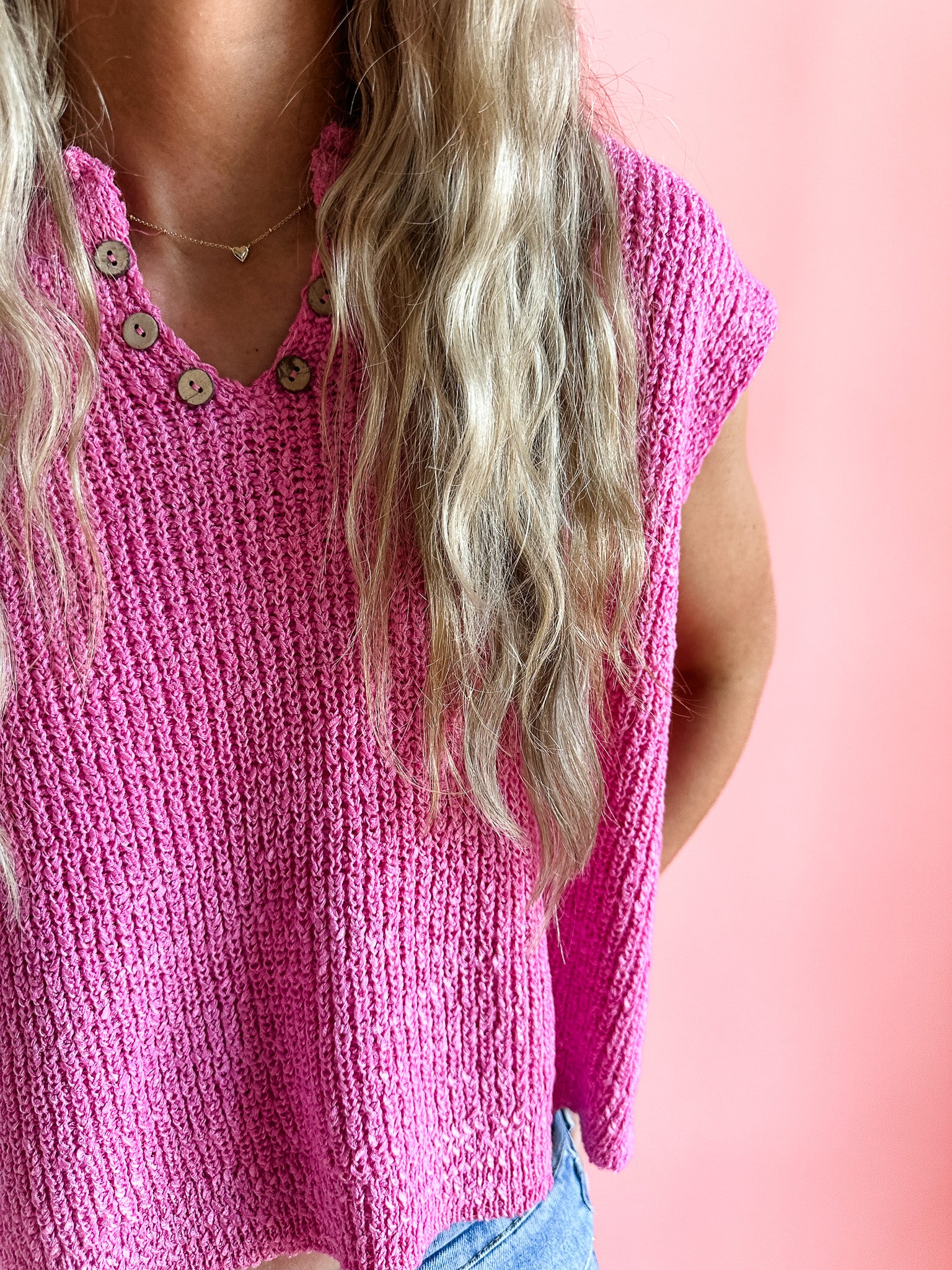 The Sutton in Bubblegum Pink | Sweater Vest-Women - Tops - Blouses-Zenana-Sister Shirts, Cute & Custom Tees for Mama & Littles in Trussville, Alabama.