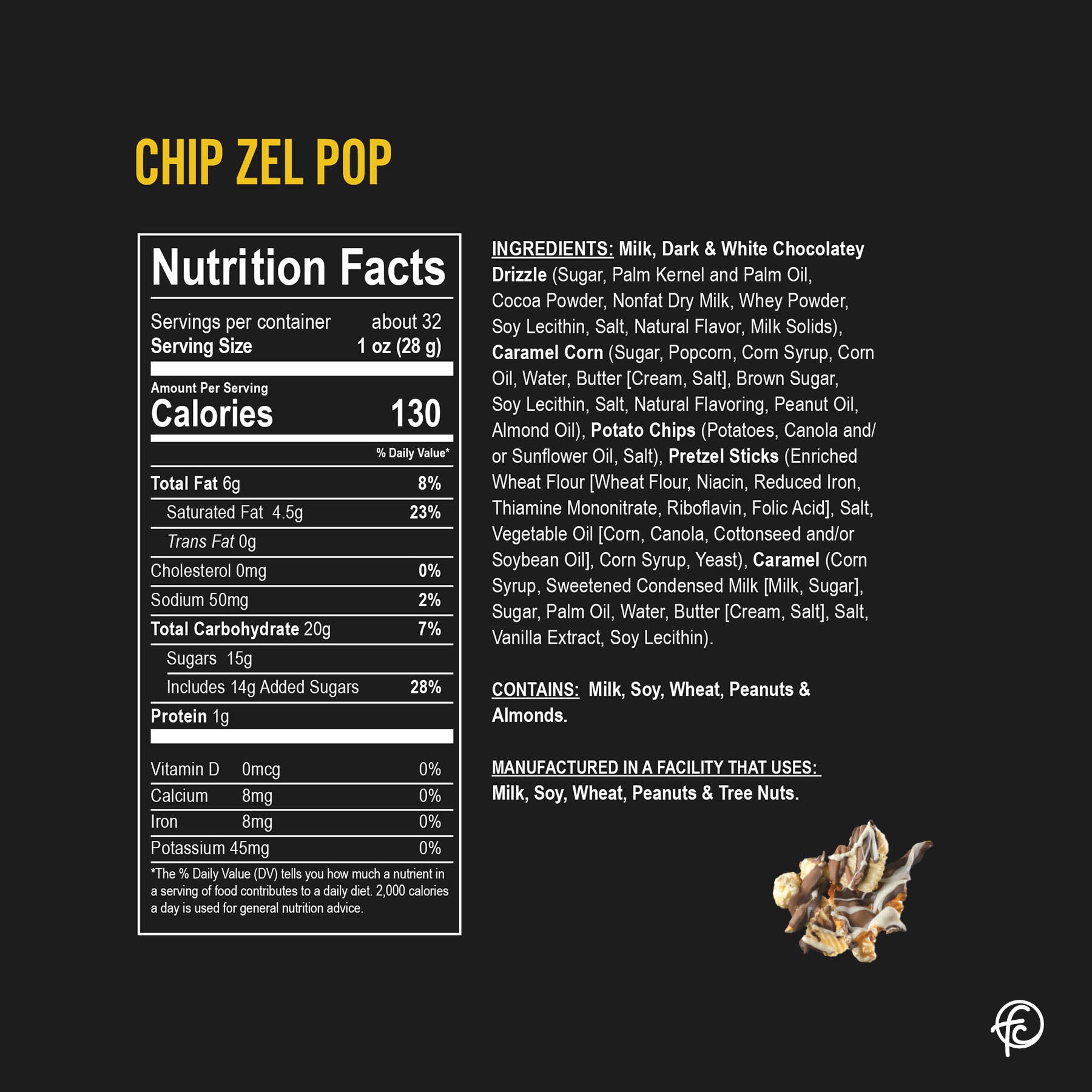Chip Zel Pop | Chocolate Popcorn | 5-ounce Bags-Home - Gourmet-Funky Chunky-Sister Shirts, Cute & Custom Tees for Mama & Littles in Trussville, Alabama.