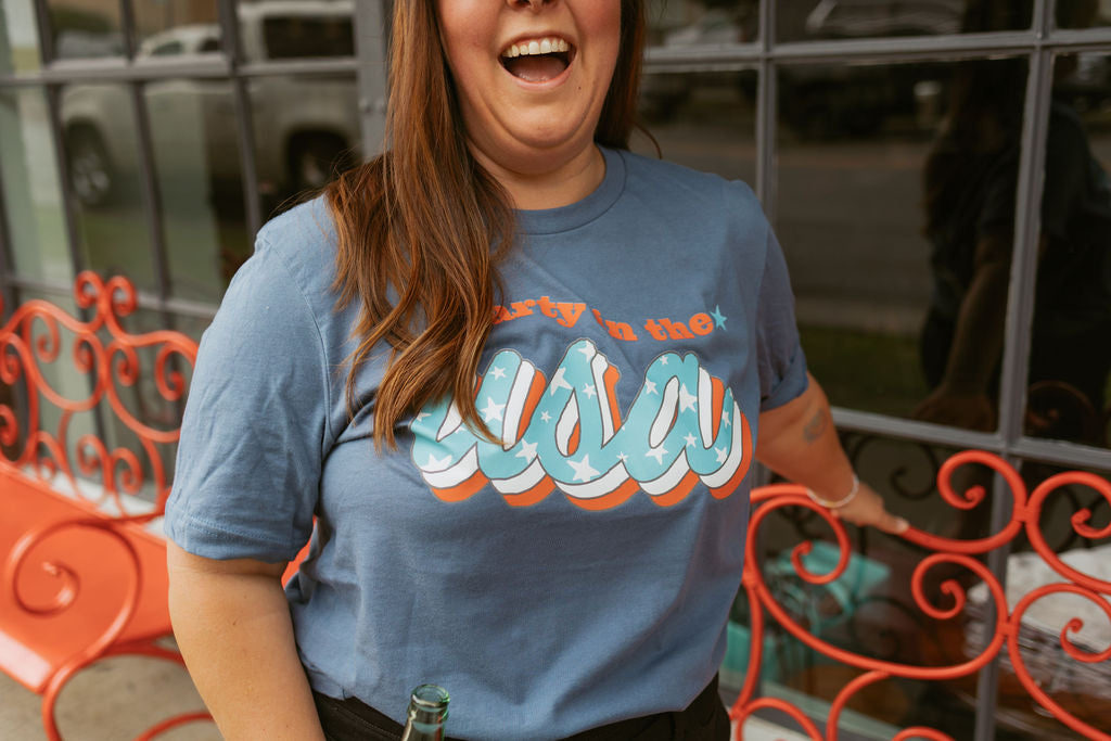 Party in the USA | Adult Tee | RTS-Adult Tee-Sister Shirts-Sister Shirts, Cute & Custom Tees for Mama & Littles in Trussville, Alabama.