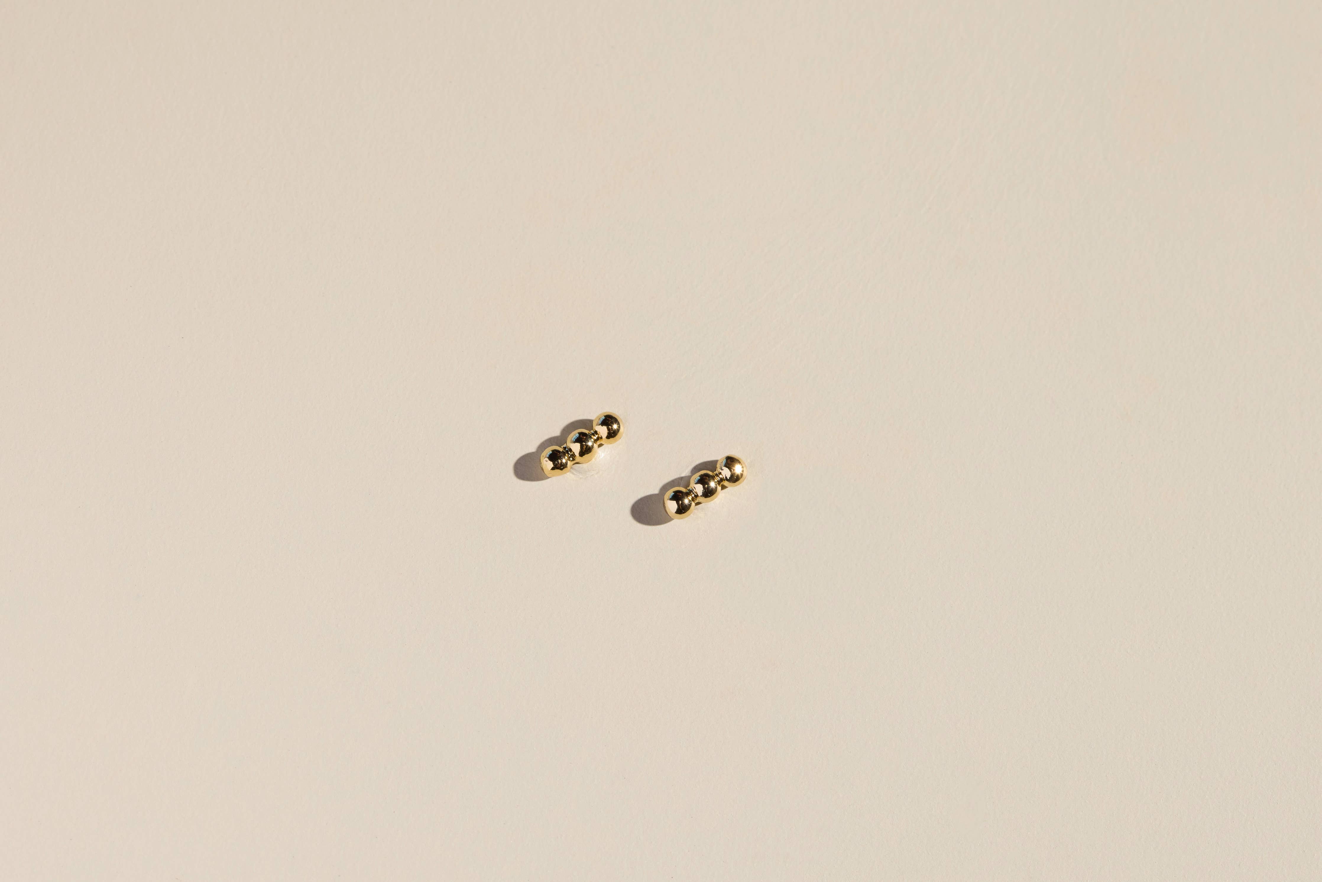 Gold Triple Dot Stud Earrings-Women - Jewelry - Earrings-Nickel and Suede-Sister Shirts, Cute & Custom Tees for Mama & Littles in Trussville, Alabama.
