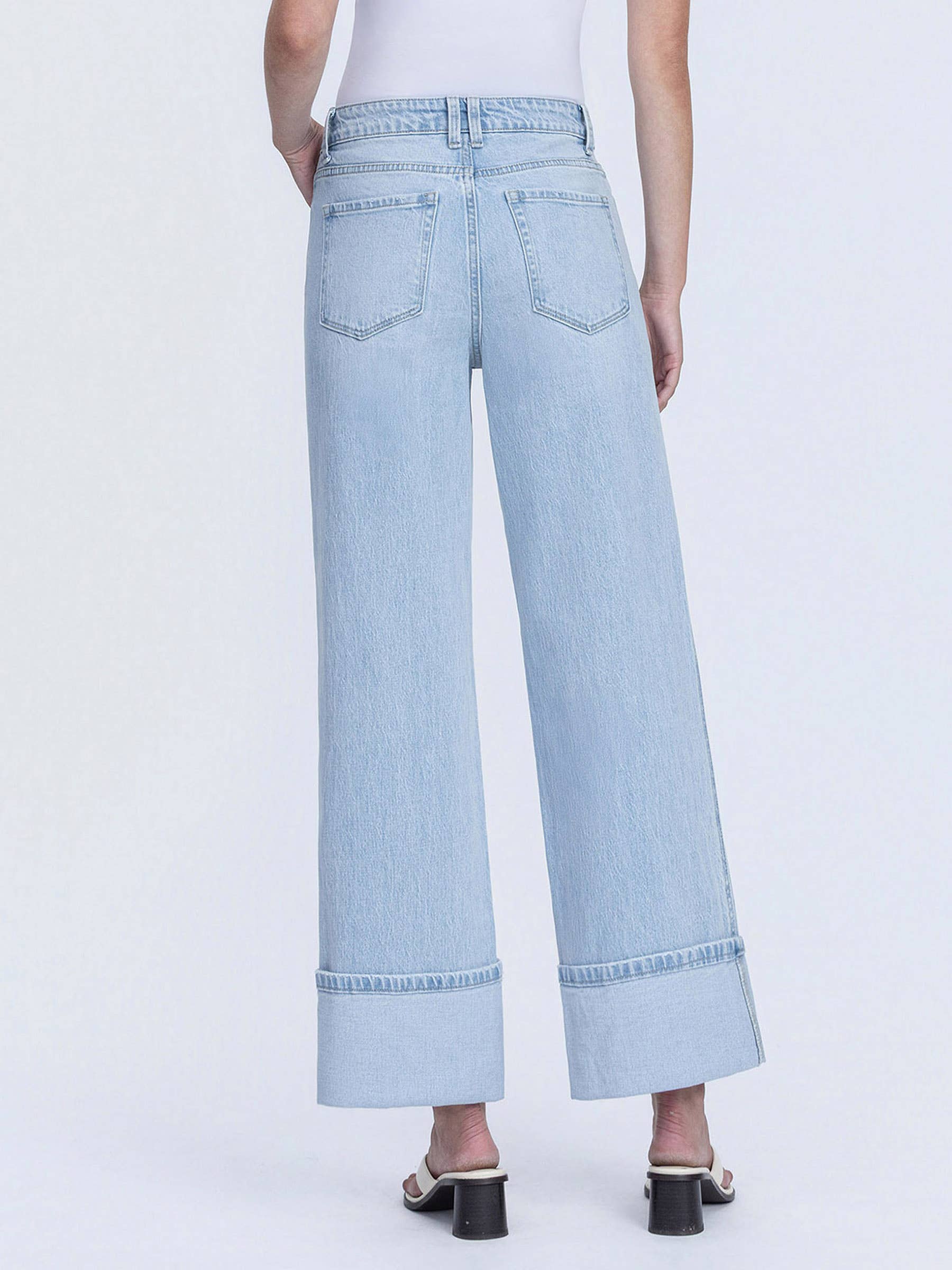 Soft Edge Wide Cuff Jeans | Women's Jeans-Womens- Bottoms =Jeans-VERVET by FLYING MONKEY-Sister Shirts, Cute & Custom Tees for Mama & Littles in Trussville, Alabama.