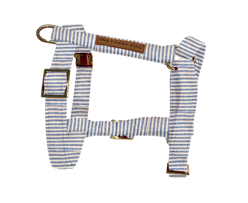 Dog Harness L | Blue Stripe-The Foggy Dog-Sister Shirts, Cute & Custom Tees for Mama & Littles in Trussville, Alabama.