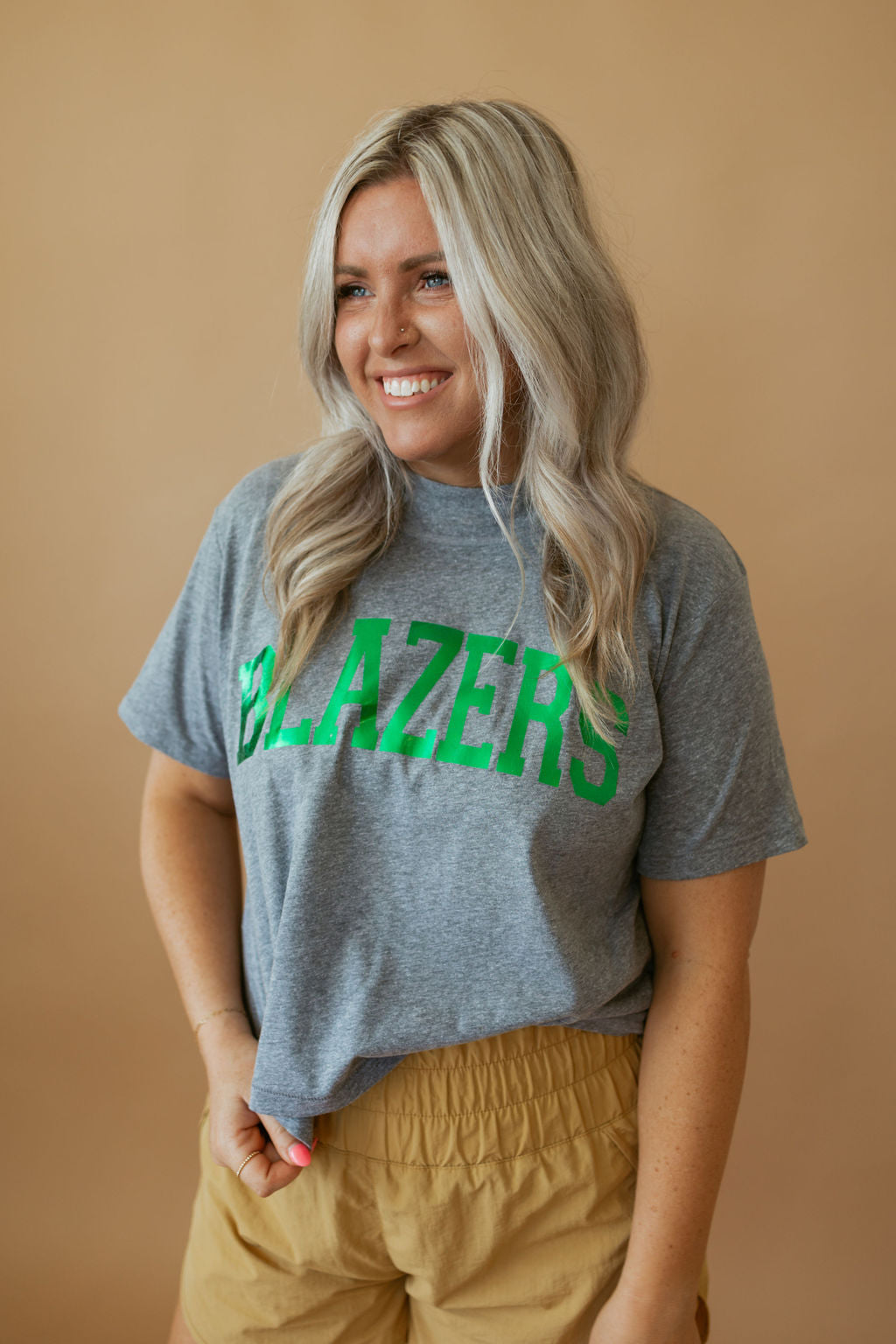 Blazers Foil | Mom Crop Tee-Womens - Tops - Tees-Sister Shirts-Sister Shirts, Cute & Custom Tees for Mama & Littles in Trussville, Alabama.