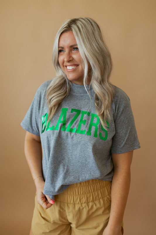 Blazers Foil | Mom Crop Tee | RTS-Adult Tee-Sister Shirts-Sister Shirts, Cute & Custom Tees for Mama & Littles in Trussville, Alabama.