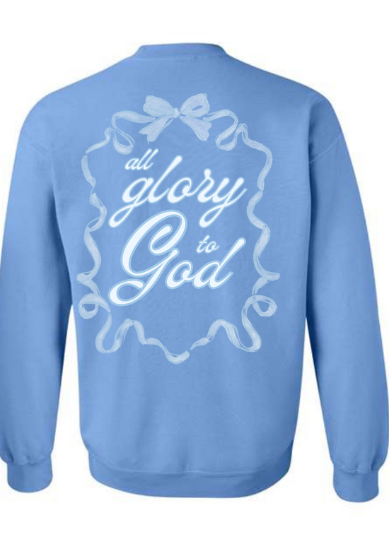 All Glory to God Bow | Adult Crewneck | RTS-Sister Shirts-Sister Shirts, Cute & Custom Tees for Mama & Littles in Trussville, Alabama.