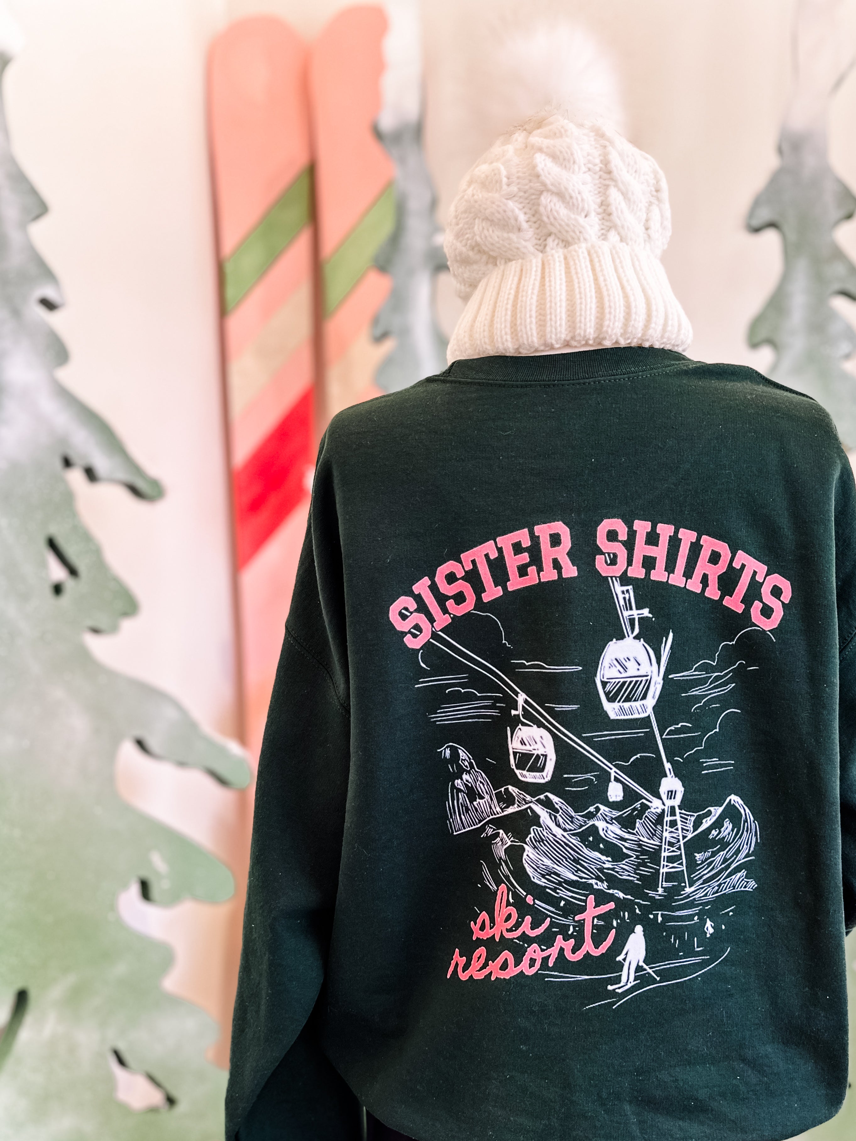 Ski Resort | Adult Crewneck-Women - Tops - Crewnecks-Sister Shirts-Sister Shirts, Cute & Custom Tees for Mama & Littles in Trussville, Alabama.