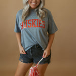 Huskies Foil | Mom Crop Tee-Womens - Tops - Tees-Sister Shirts-Sister Shirts, Cute & Custom Tees for Mama & Littles in Trussville, Alabama.