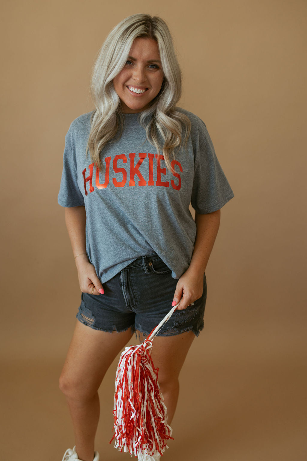 Huskies Foil | Mom Crop Tee-Womens - Tops - Tees-Sister Shirts-Sister Shirts, Cute & Custom Tees for Mama & Littles in Trussville, Alabama.
