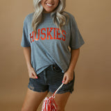 Huskies Foil | Mom Crop Tee-Womens - Tops - Tees-Sister Shirts-Sister Shirts, Cute & Custom Tees for Mama & Littles in Trussville, Alabama.