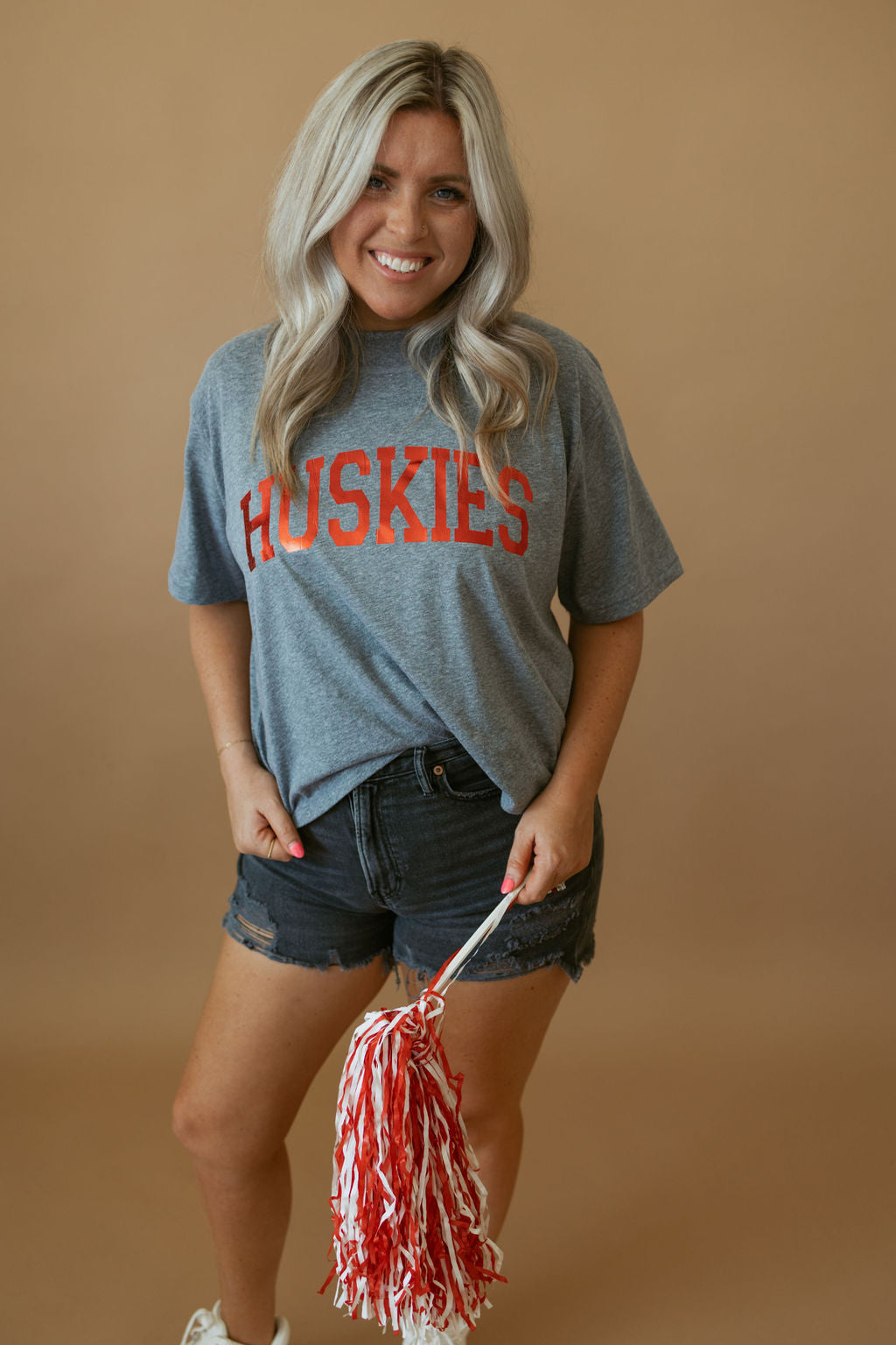 Huskies Foil | Mom Crop Tee-Adult Tee-Sister Shirts-Sister Shirts, Cute & Custom Tees for Mama & Littles in Trussville, Alabama.