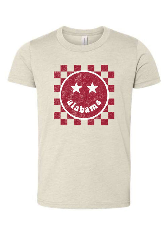 Alabama Happy Checkered | Kids Tee | RTS-Kids Tees-Sister Shirts-Sister Shirts, Cute & Custom Tees for Mama & Littles in Trussville, Alabama.