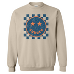 Auburn Happy Checkered | Adult Crewneck-Women - Tops - Crewnecks-Sister Shirts-Sister Shirts, Cute & Custom Tees for Mama & Littles in Trussville, Alabama.