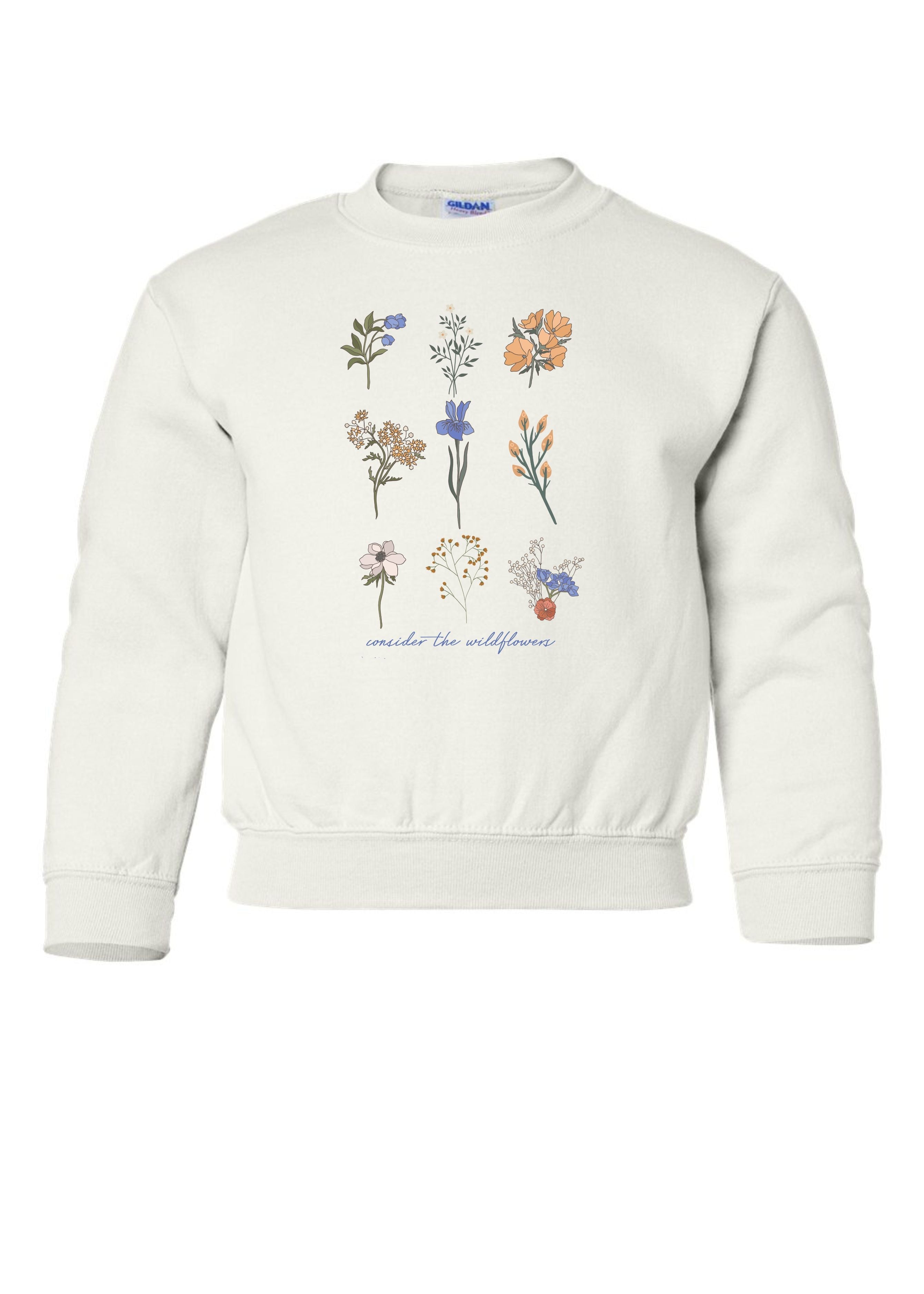 Consider The Wildflowers | Kids Crewneck-Youth - Tops - Sweatshirts-Sister Shirts-Sister Shirts, Cute & Custom Tees for Mama & Littles in Trussville, Alabama.