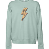 Cheetah Bolt | Adult Crewneck-Women - Tops - Crewnecks-Sister Shirts-Sister Shirts, Cute & Custom Tees for Mama & Littles in Trussville, Alabama.