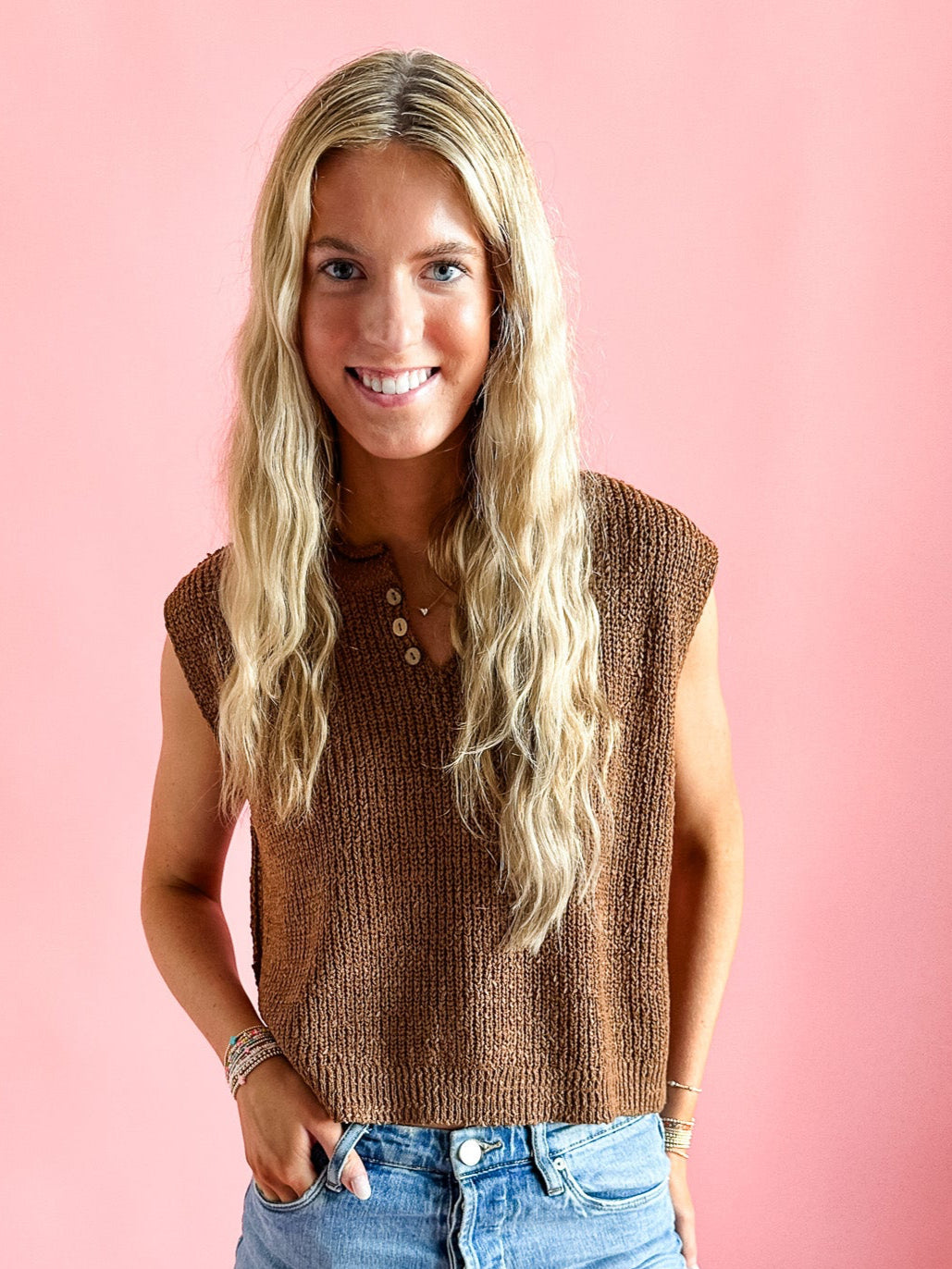 The Sutton in Toffee | Sweater Vest-Women - Tops - Blouses-Zenana-Sister Shirts, Cute & Custom Tees for Mama & Littles in Trussville, Alabama.