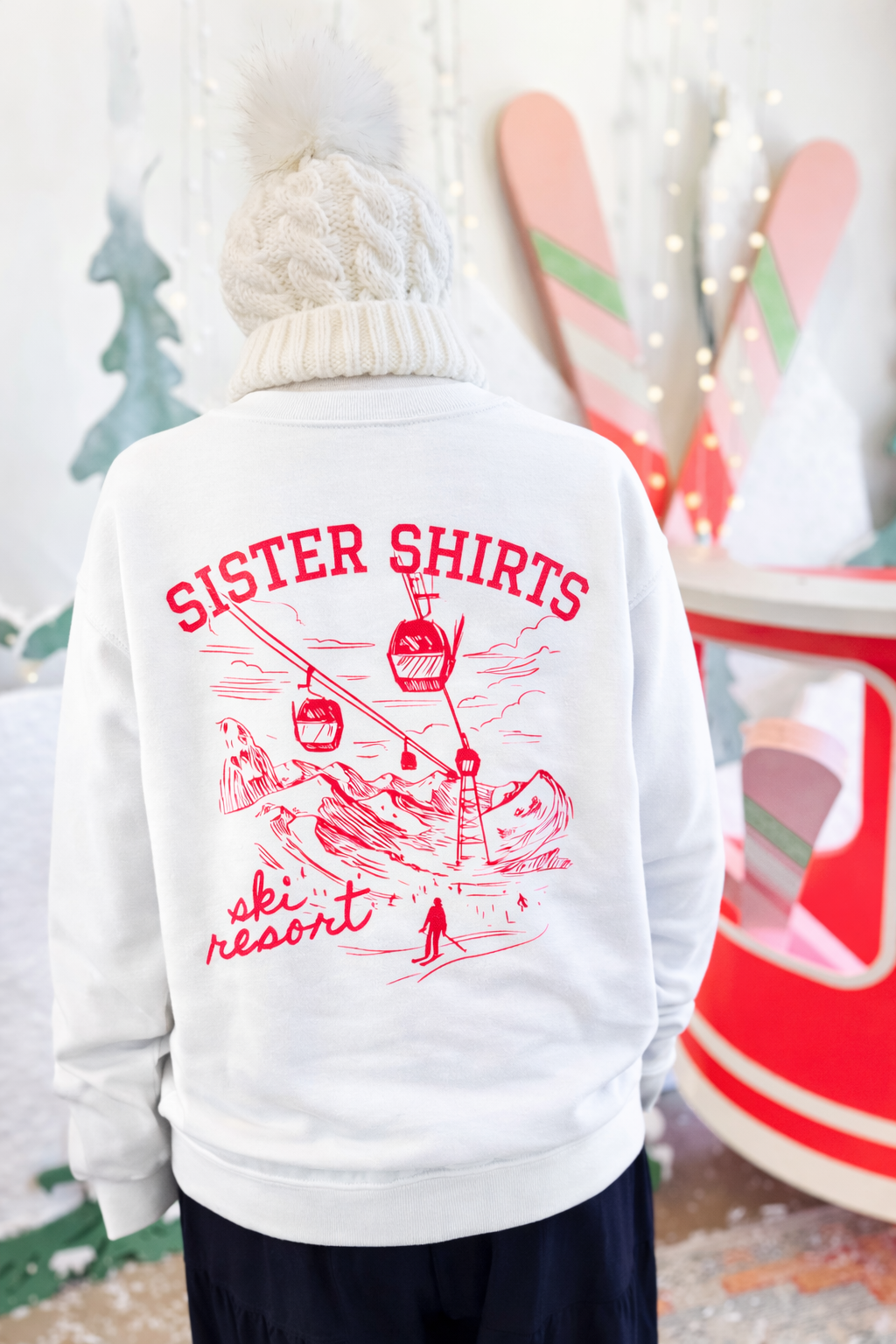 Ski Resort | Adult Crewneck-Women - Tops - Crewnecks-Sister Shirts-Sister Shirts, Cute & Custom Tees for Mama & Littles in Trussville, Alabama.