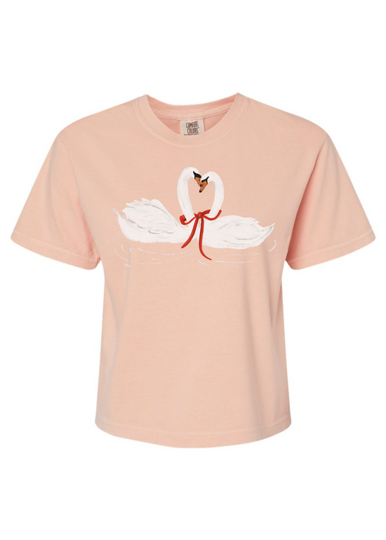 We Belong Together Swans | Mom Crop-Sister Shirts-Sister Shirts, Cute & Custom Tees for Mama & Littles in Trussville, Alabama.