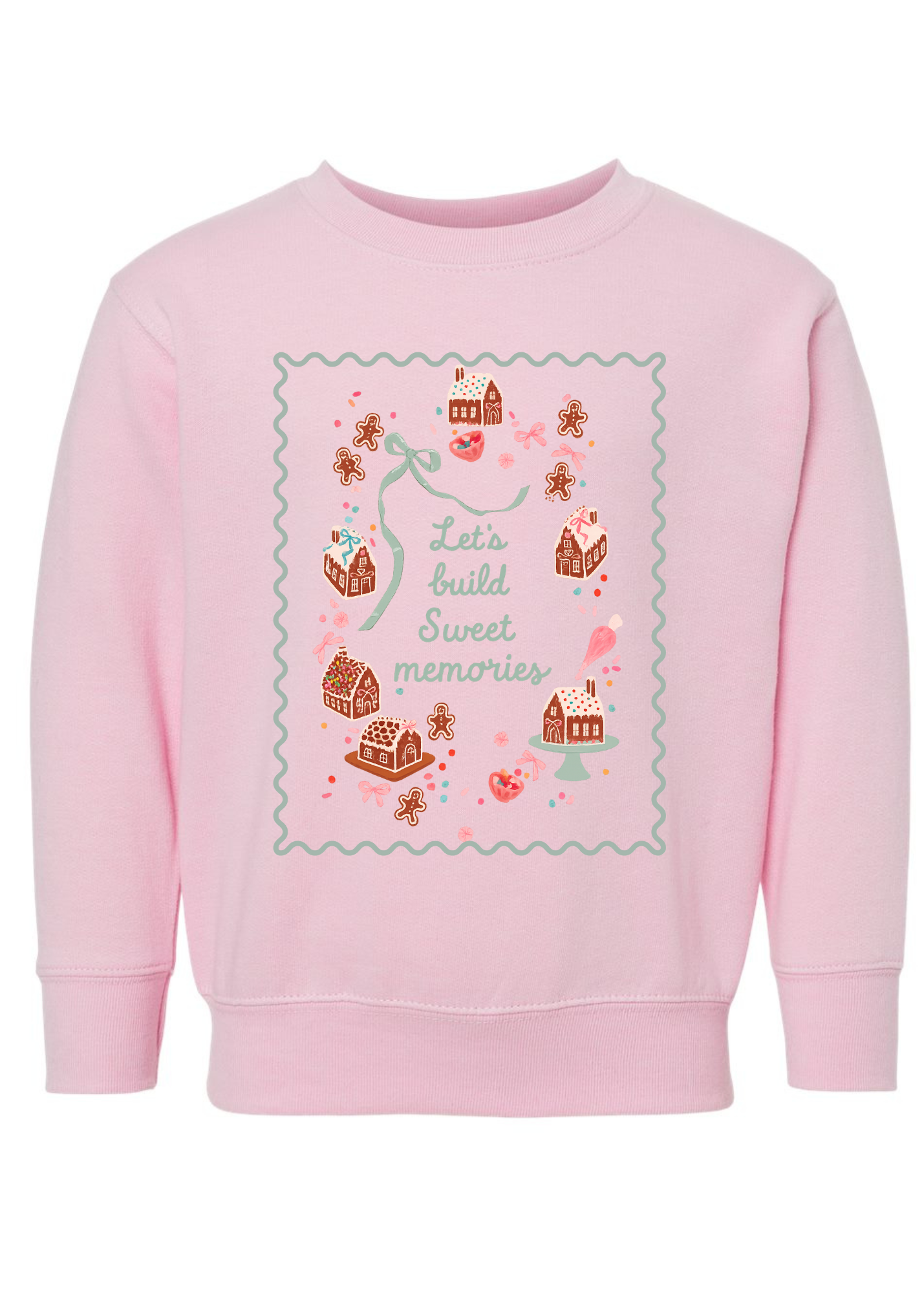 Gingerbread Sweet Memories | Kids Crewneck-Sister Shirts-Sister Shirts, Cute & Custom Tees for Mama & Littles in Trussville, Alabama.