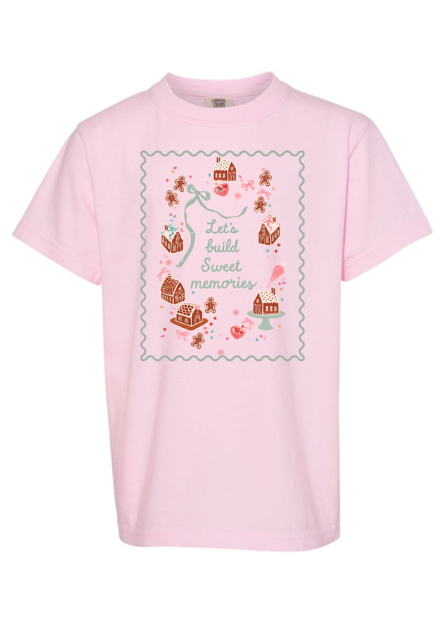 Gingerbread Sweet Memories | Garment Dyed Kids Tee-Sister Shirts-Sister Shirts, Cute & Custom Tees for Mama & Littles in Trussville, Alabama.