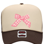 Gingham Bow | Adult Trucker-Women - Accessories - Hats-Sister Shirts-Sister Shirts, Cute & Custom Tees for Mama & Littles in Trussville, Alabama.