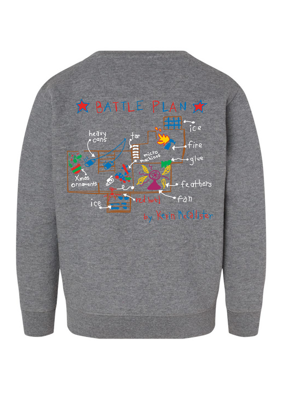 Kevins Battle Plan | Kids Crewneck-Sister Shirts-Sister Shirts, Cute & Custom Tees for Mama & Littles in Trussville, Alabama.