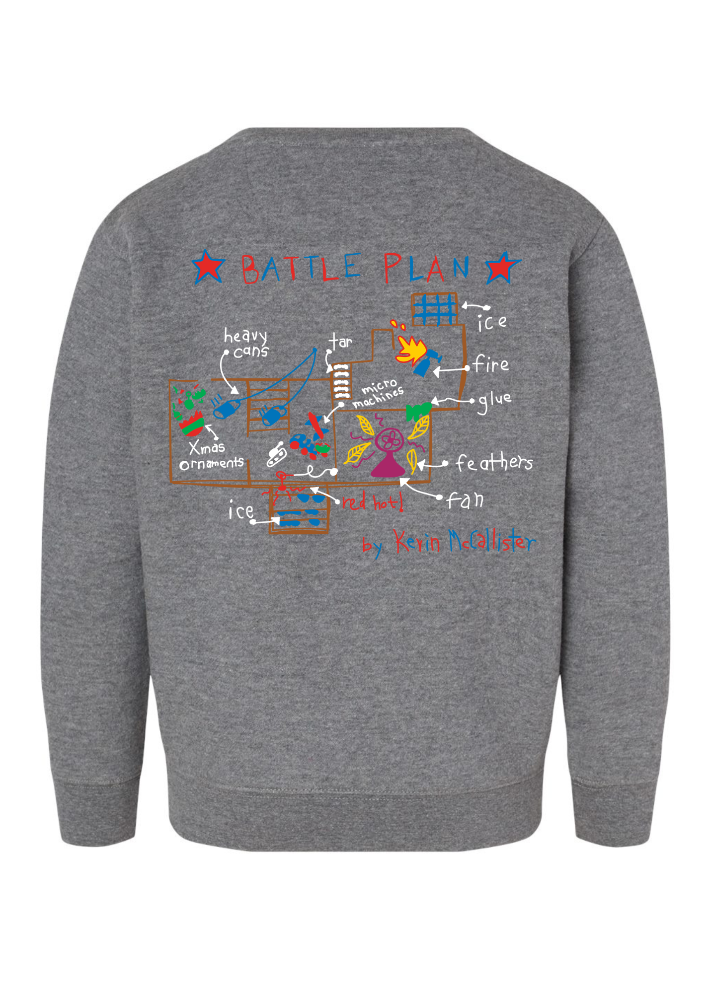 Kevins Battle Plan | Kids Crewneck | RTS-Sister Shirts-Sister Shirts, Cute & Custom Tees for Mama & Littles in Trussville, Alabama.