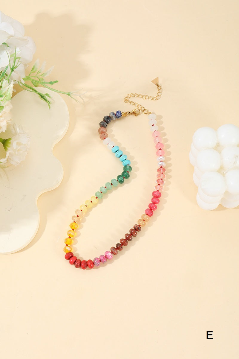 Gemstone Necklace | Natural Agate-Women - Jewelry - Necklaces-zenana-Sister Shirts, Cute & Custom Tees for Mama & Littles in Trussville, Alabama.