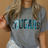 Cougars Foil | Mom Crop Tee-Womens - Tops - Tees-Sister Shirts-Sister Shirts, Cute & Custom Tees for Mama & Littles in Trussville, Alabama.