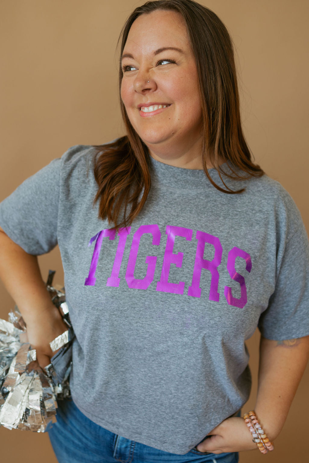 Springville Tigers Foil | Mom Crop Tee-Adult Tee-Sister Shirts-Sister Shirts, Cute & Custom Tees for Mama & Littles in Trussville, Alabama.