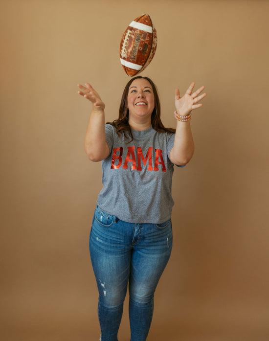 Bama Foil | Mom Crop Tee-Cropped Tees-Sister Shirts-Sister Shirts, Cute & Custom Tees for Mama & Littles in Trussville, Alabama.