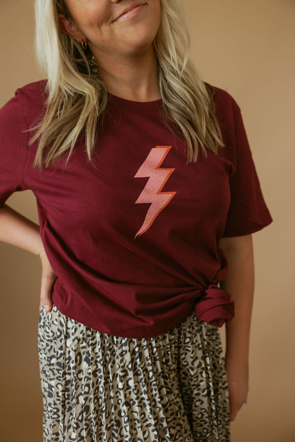Pink Multi Spotted Bolt | Adult Tee | RTS-Sister Shirts-Sister Shirts, Cute & Custom Tees for Mama & Littles in Trussville, Alabama.
