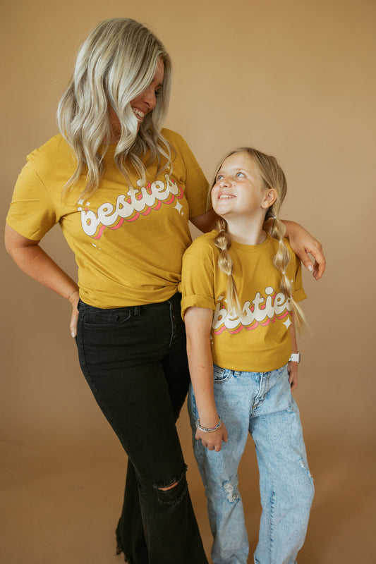 Besties | Adult Tee-Kids Tees-Sister Shirts-Sister Shirts, Cute & Custom Tees for Mama & Littles in Trussville, Alabama.