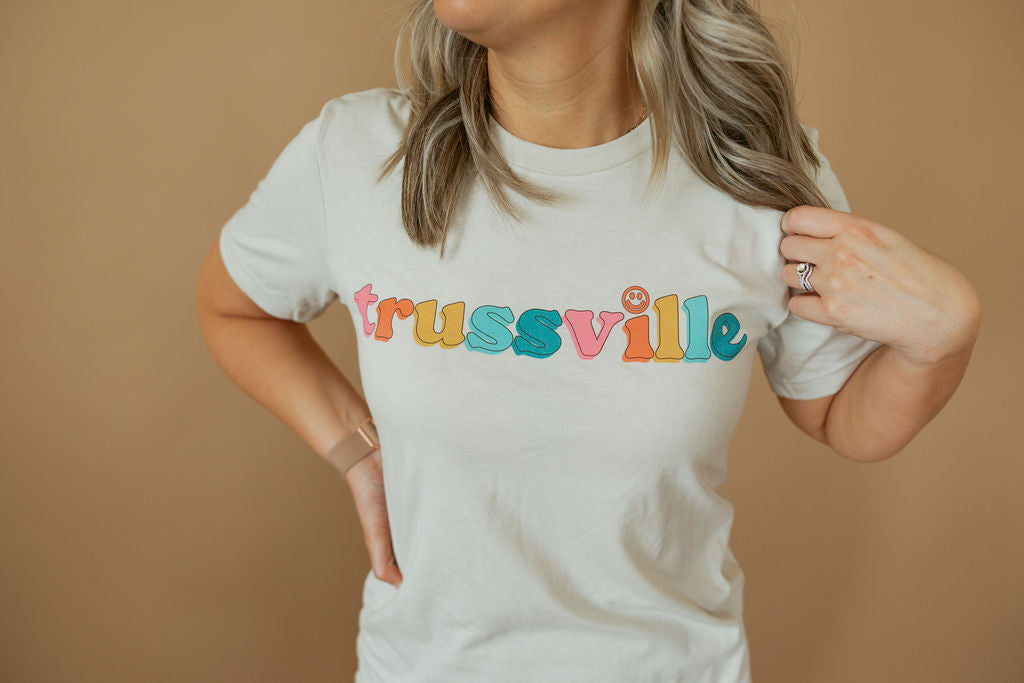 Trussville Multi Smiley | Tee | Adult-Adult Tee-Sister Shirts-Sister Shirts, Cute & Custom Tees for Mama & Littles in Trussville, Alabama.
