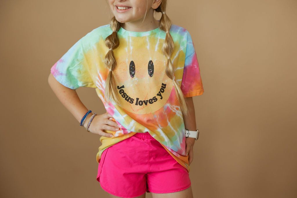 Jesus Loves You Happy | Kids Tee-Youth - Tops - Tees-Sister Shirts-Sister Shirts, Cute & Custom Tees for Mama & Littles in Trussville, Alabama.