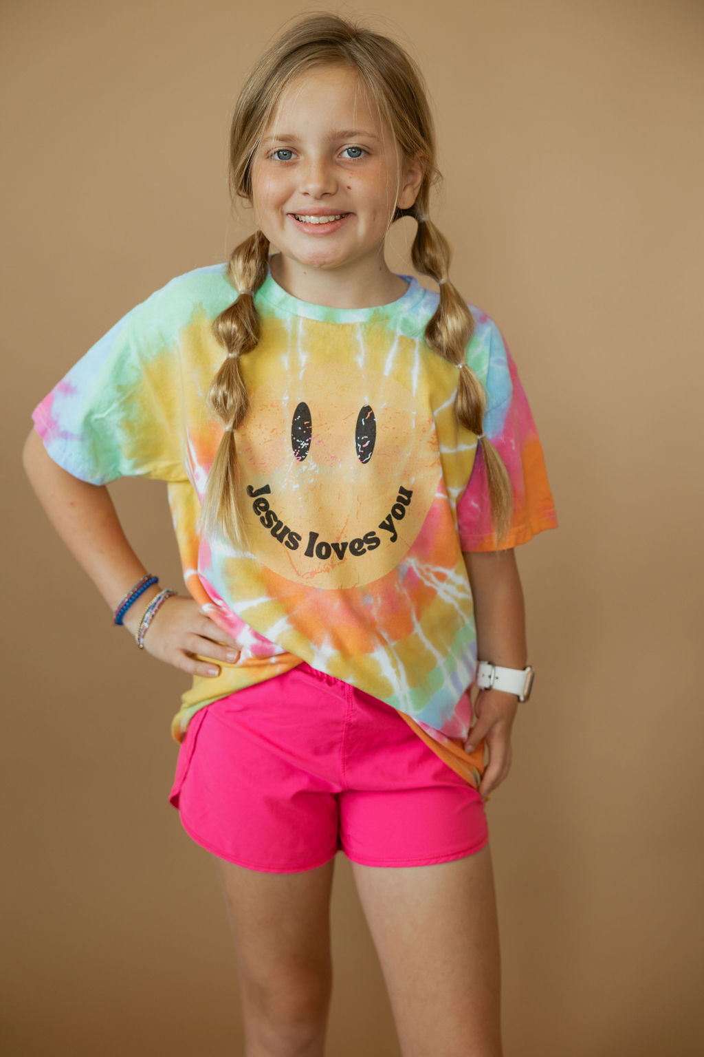 Jesus Loves You | Tie Dye Smiley | Tee | Kids-Kids Tees-Sister Shirts-Sister Shirts, Cute & Custom Tees for Mama & Littles in Trussville, Alabama.