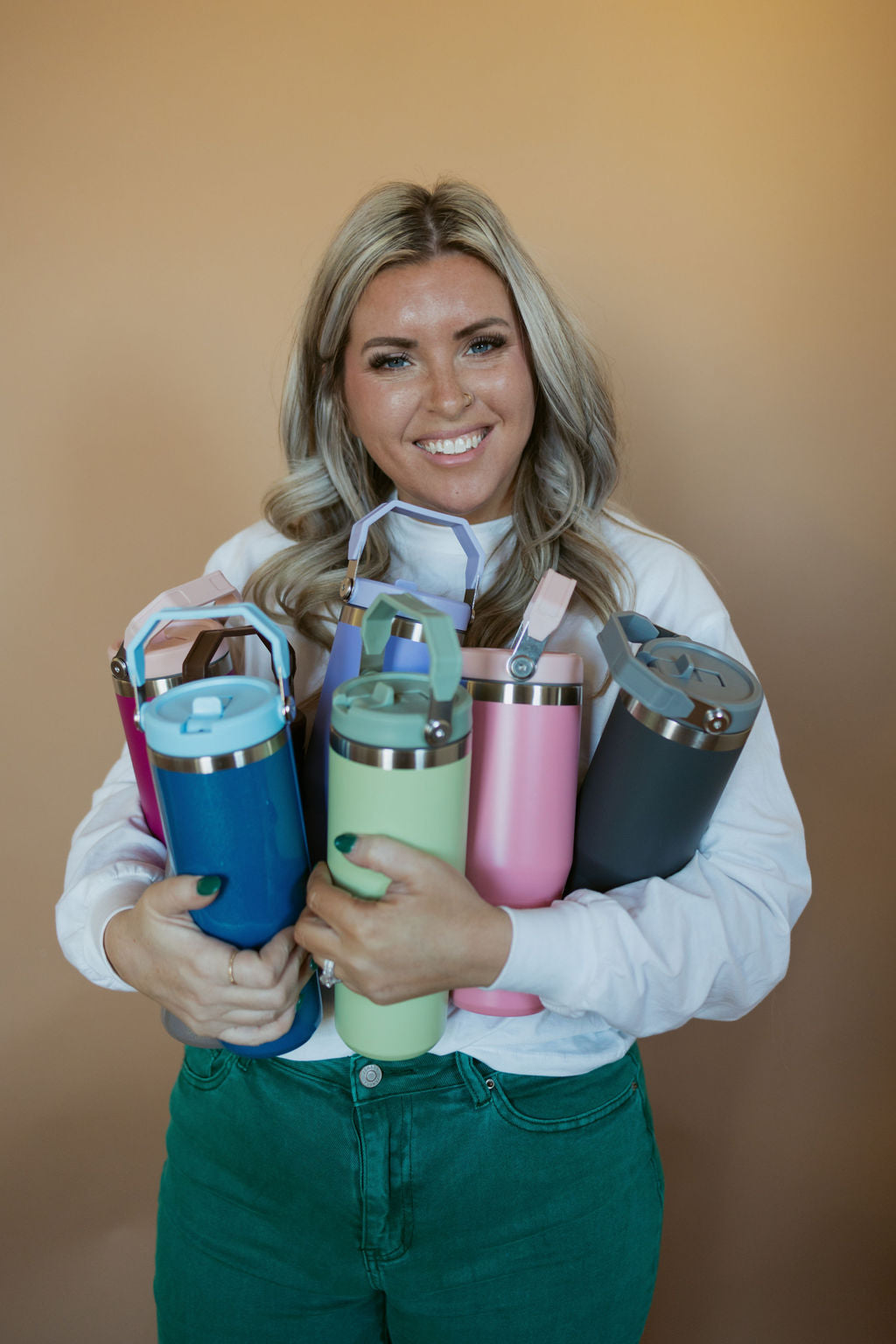 Stainless Steel Flip Straw Tumbler - 30oz.-Sister Shirts-Sister Shirts, Cute & Custom Tees for Mama & Littles in Trussville, Alabama.