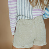 Elastic High Waist Distressed Washed Denim Shorts-Shorts-Very J-Sister Shirts, Cute & Custom Tees for Mama & Littles in Trussville, Alabama.